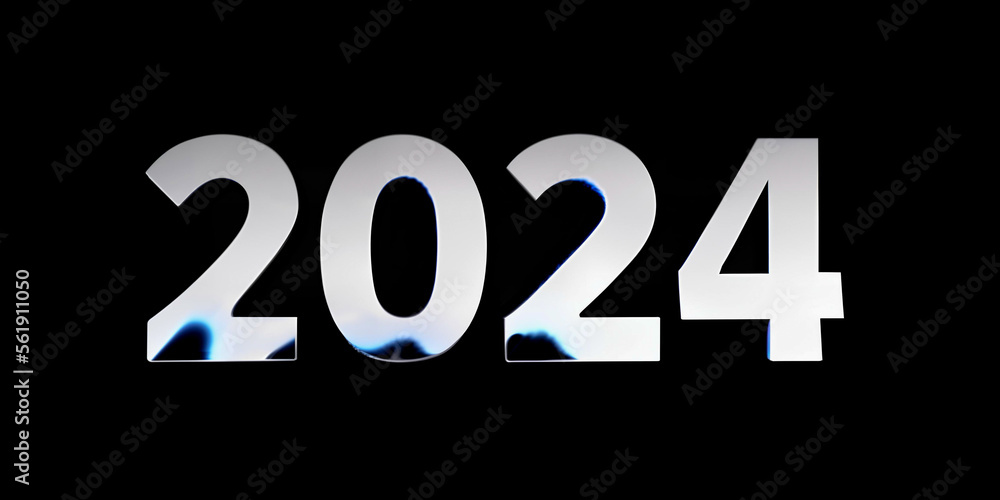 2024 year 3d text text on black, CGI 3d 4K and ai generated. 2024 year 3d text text on black, CGI 3d 4K and ai generated.
