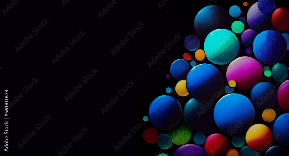 Group of colorful balloons with copy space. Generative AI. Group of colorful balloons with copy space. Generative AI.