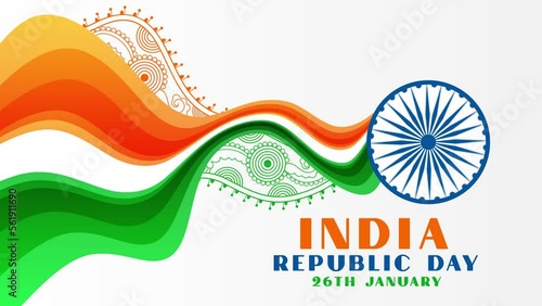 Happy Republic Day India, 26th January, flag flying HD quality, 4k quality, Indian tricolour. photo