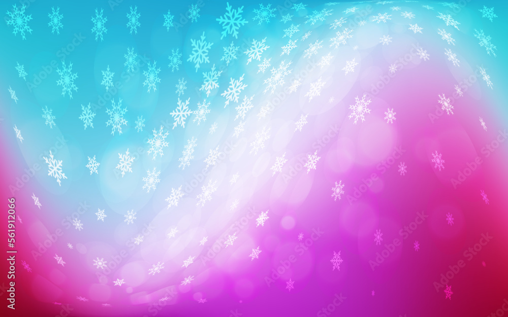 Light Blue, Red vector background with xmas snowflakes. Light Blue, Red vector background with xmas snowflakes.