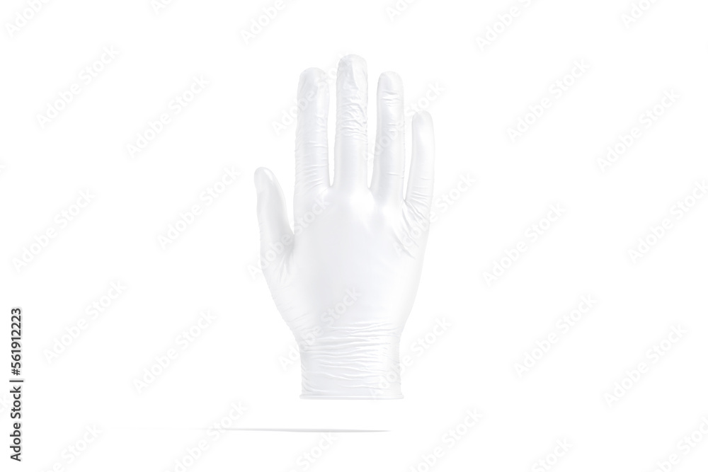 Obraz premium Blank white rubber gloves mockup, front view