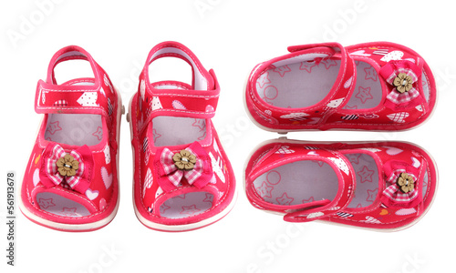 Images of a girl's infant's footwear