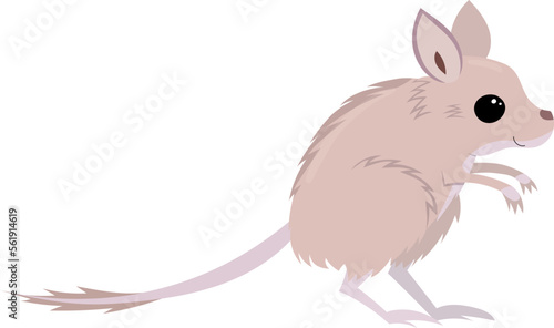Принти на полотні Tiny australian spinifex hopping mouse vector illustration for kids isolated on white background