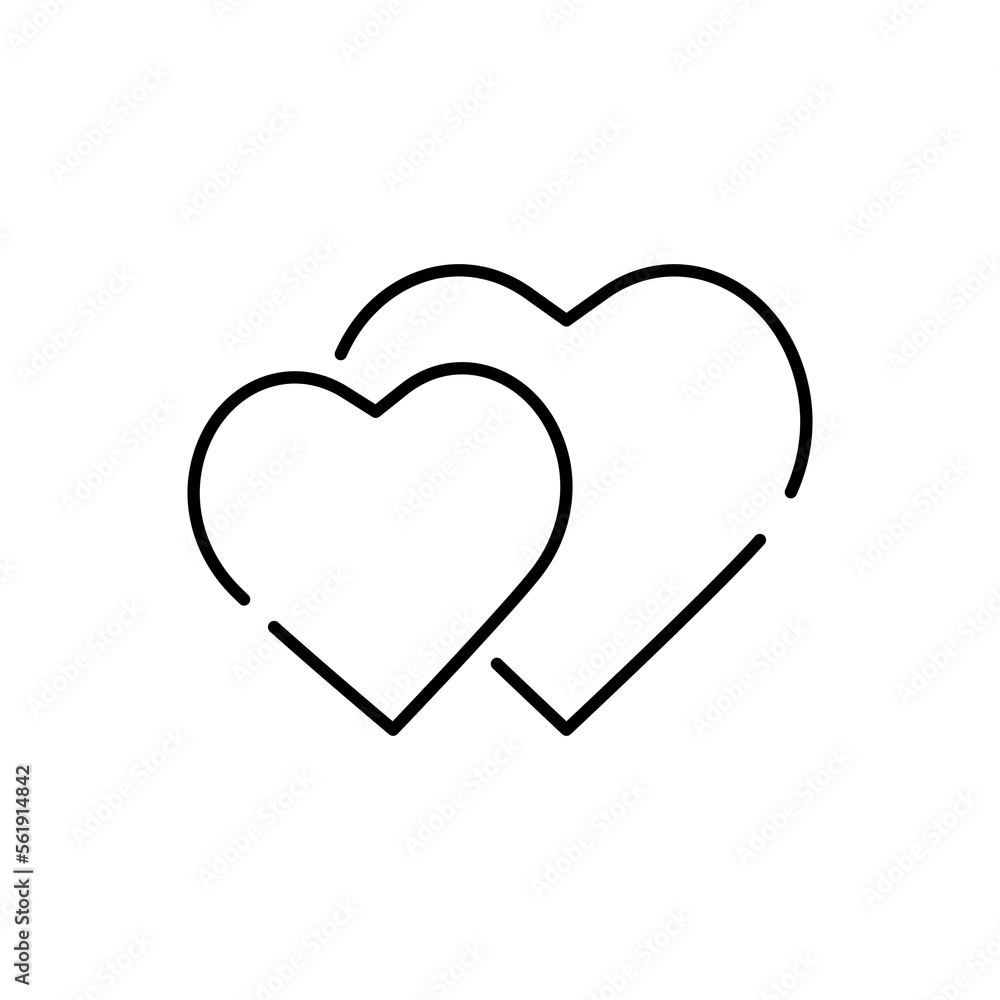 Vector black heart outline icon