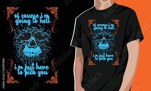Scul and hell t shirt design