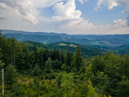Piękny widok z polskich gór Szczyrk Polska Lato