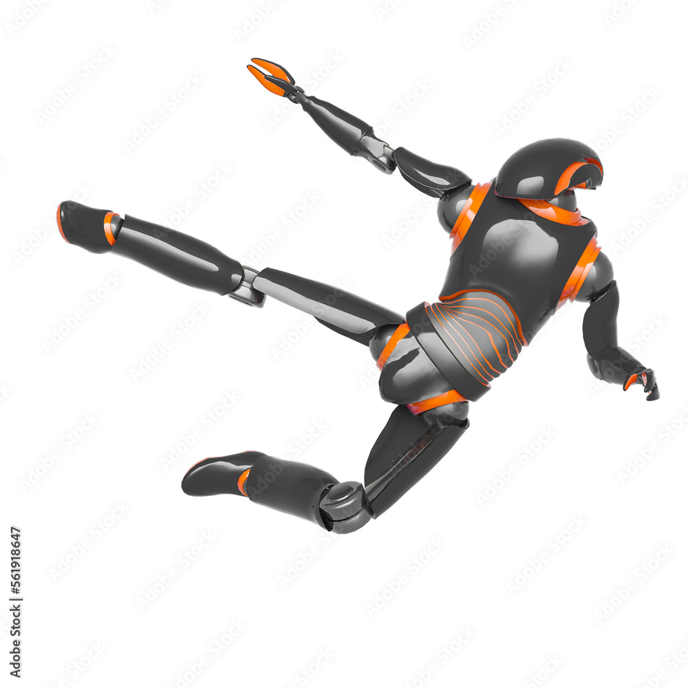 droid is doing a karate kick droid is doing a karate kick