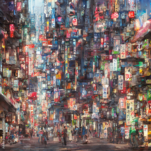 wallpaper street animegenerated by AI