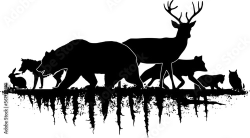 Hunting Outdoors Forest Animals Vector Collection
