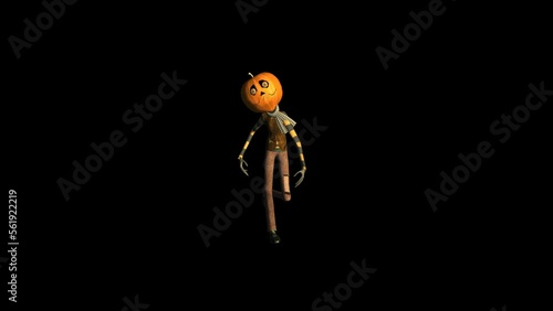 Pumpkinhead 3D Animation Transparent Alpha Video photo