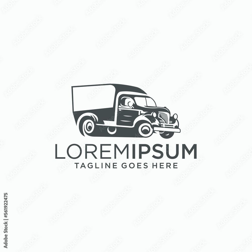 truck logo concept, transportation, delivery design illustration