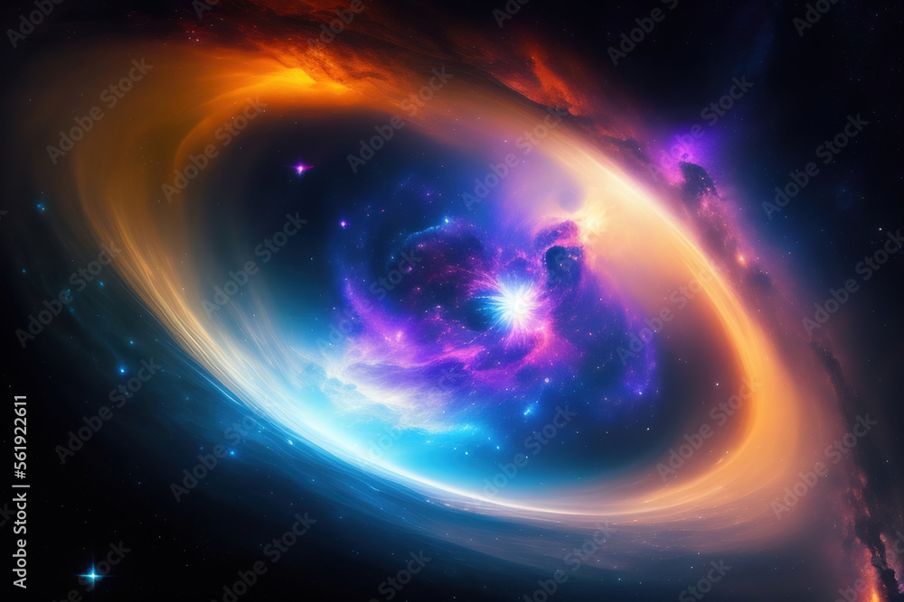 Generative AI: outer space endless nebula galaxy background.