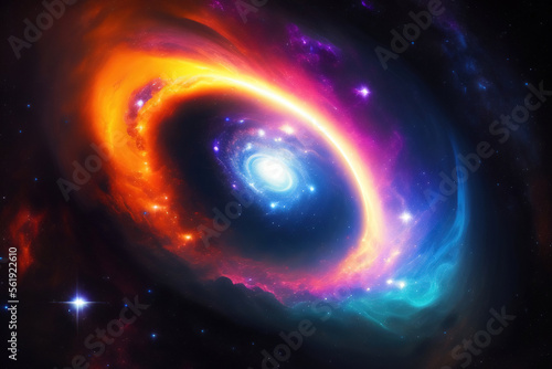 Generative AI: outer space endless nebula galaxy background.
