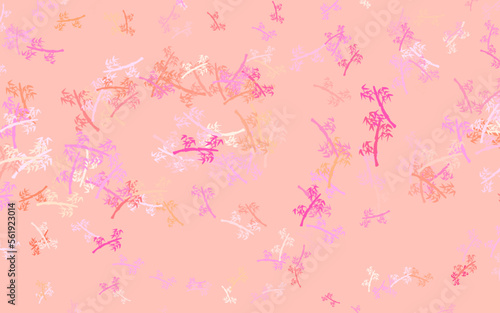 Light Pink, Yellow vector natural pattern with branches.