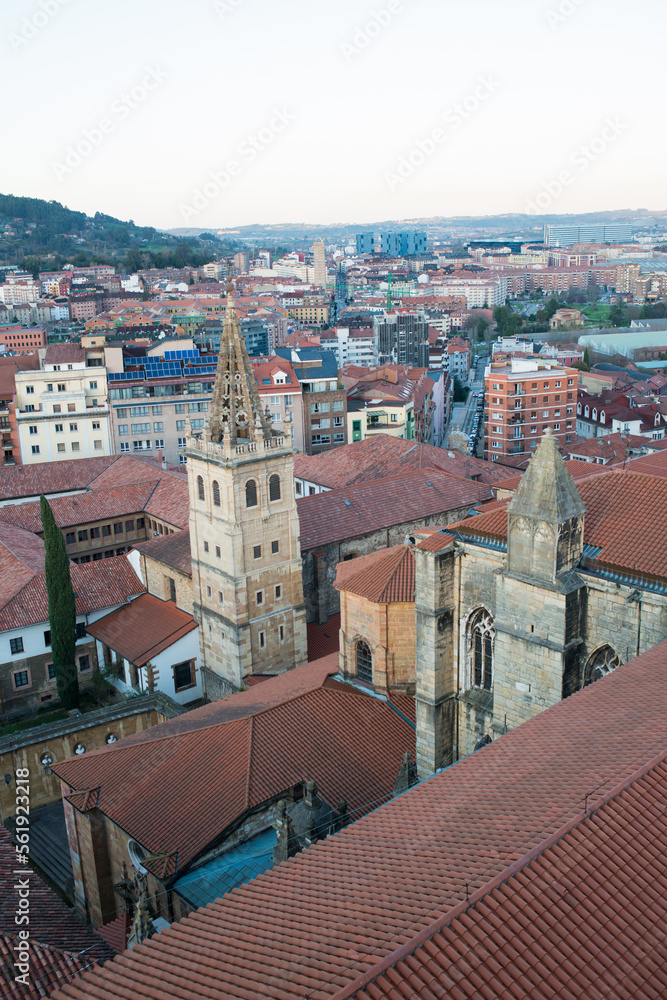 View of Oviedo from the cathedral tower. Spain