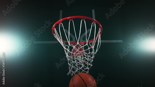 Wallpaper Mural Super slow motion of basketball player hitting the basket. Filmed on high speed cinema camera Phantom, 1000fps. Speed ramp effect. Torontodigital.ca