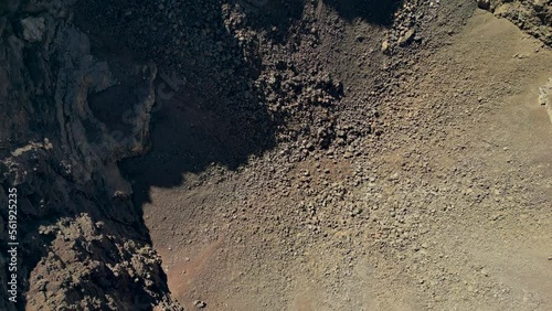 Aerial views over the black volcano (Jabal Qidr) in Harrat Khaybar, north west Saudi Arabia photo