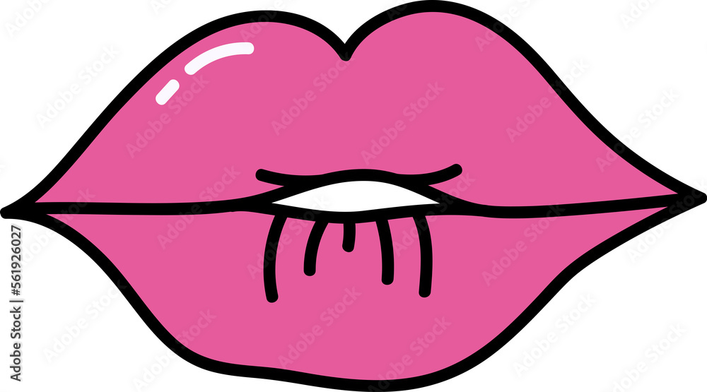 Pink Lips Hand drawn doodle Valentine's Day illustration. Love and romantic cute icon. Single element Pink Lips Hand drawn doodle Valentine's Day illustration. Love and romantic cute icon. Single element