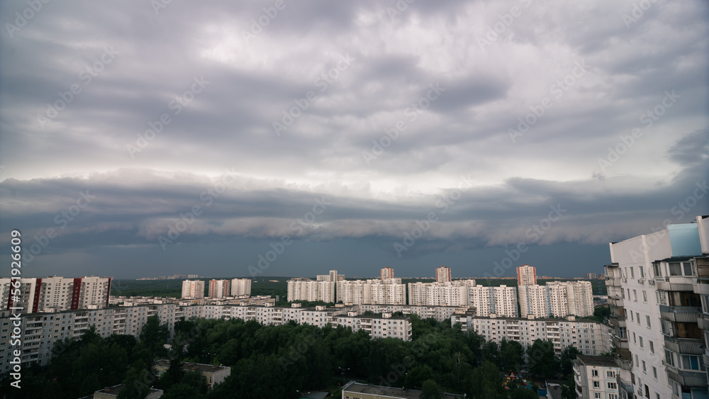 Shelf cloud over Moscow before thunderstorm Shelf cloud over Moscow before thunderstorm