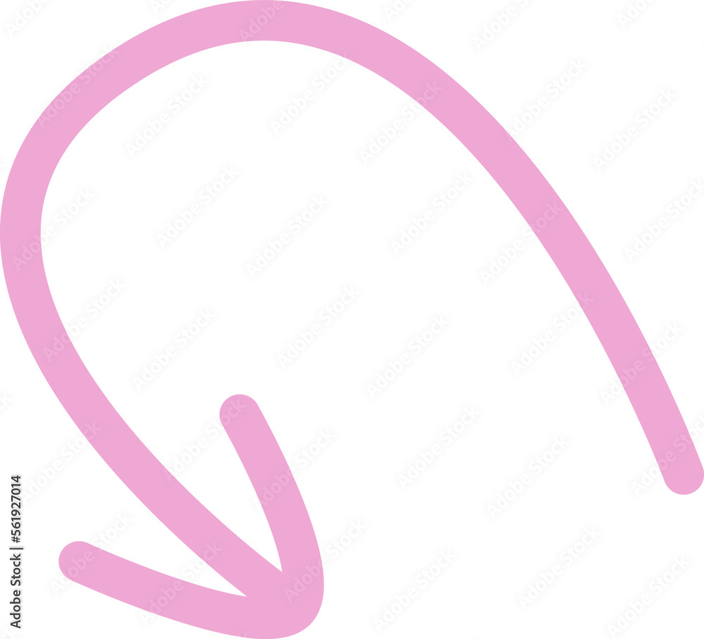 Colored doodle arrow and line flat icon Showing direction Colored doodle arrow and line flat icon Showing direction