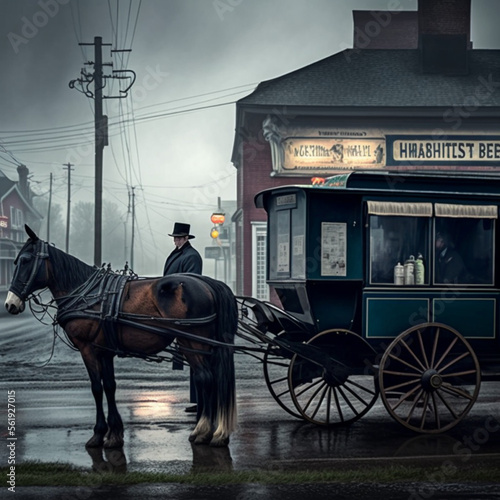 horse in carriage © Cole