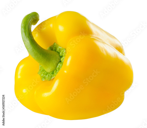 Leinwand Poster One yellow bell pepper cut out