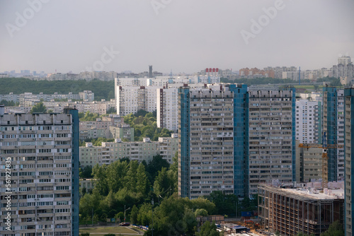 Skyscrapers of Yasenevo district in Moscow in summer