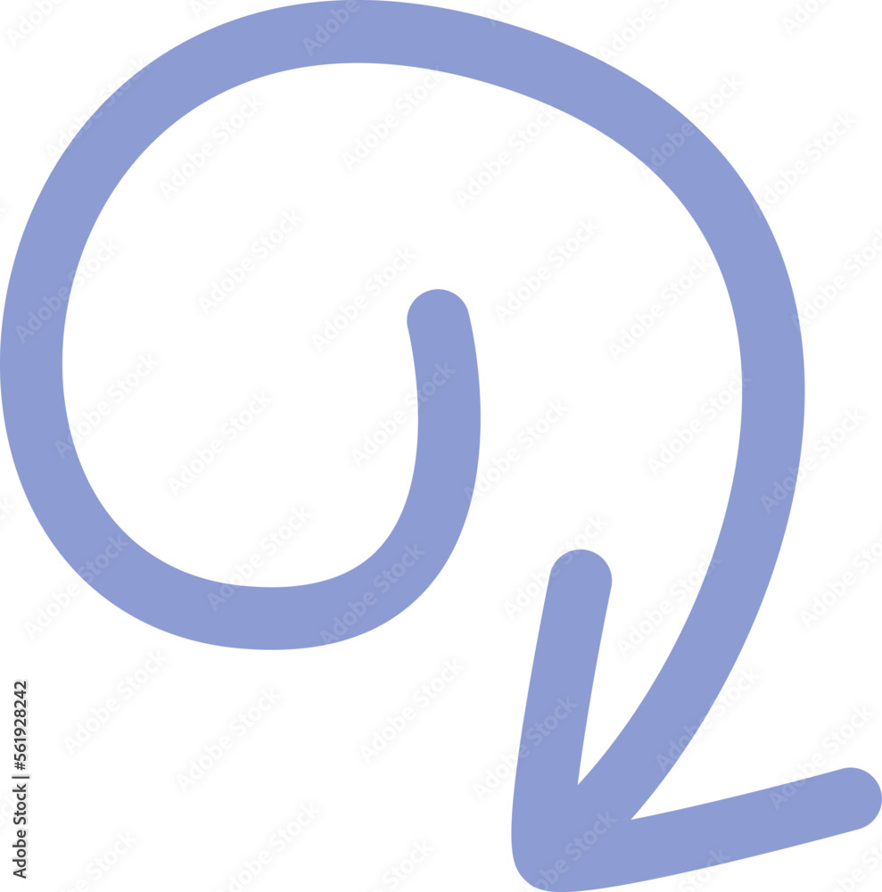 Colored doodle arrow and line flat icon Showing direction Colored doodle arrow and line flat icon Showing direction