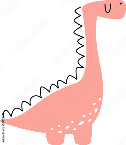 Hand drawn abstract dinosaurs flat icon Jurassic period