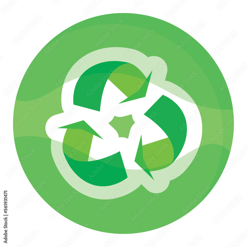 Isolated green recyclable symbol image Vector