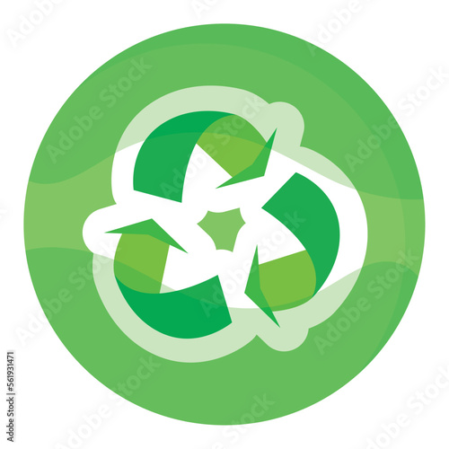 Isolated green recyclable symbol image Vector