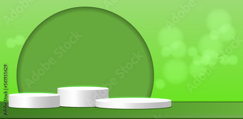 Product banner, Podium for biopreparations and eco products. Vector. photo