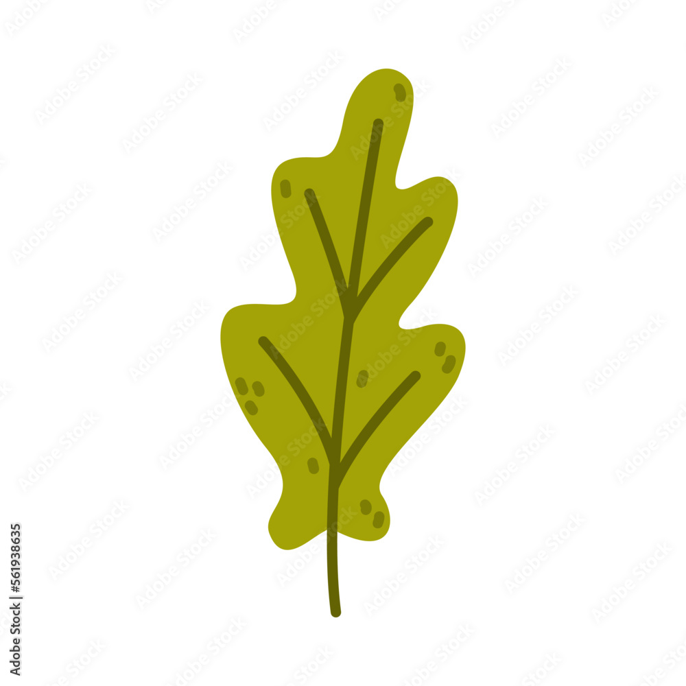 Obraz premium Floral Twig with Green Leaves as Cute Foliage Vector Illustration