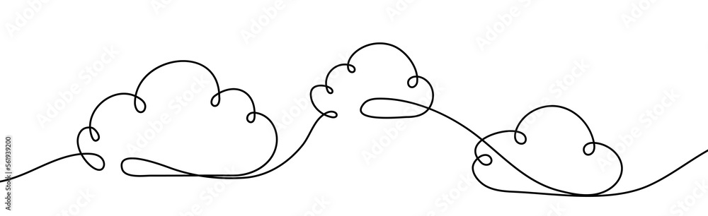 © artisttop - Continuous one line drawing. Cloud on white background. Vector illustration
