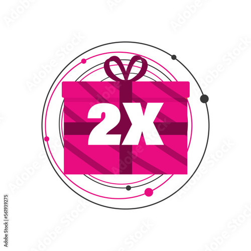 Double points illustration. Marketing concept. Business success