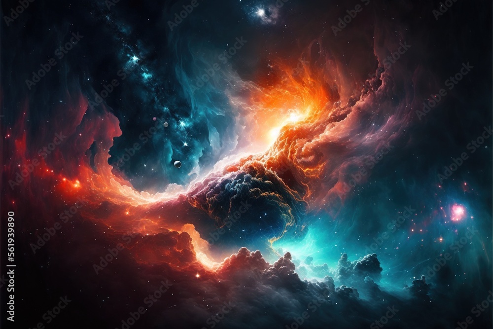 Nebula and galaxies in the deep space. Abstract cosmos univese background Nebula and galaxies in the deep space. Abstract cosmos univese background