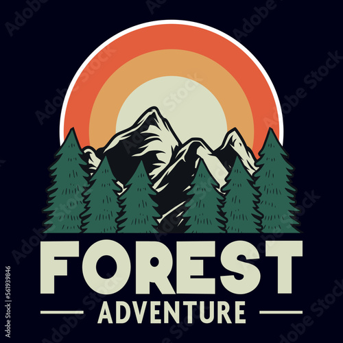 Wallpaper Mural Mountain Camping Adventure Emblem Patch Logo Poster Label Vector Illustration Retro Vintage Badge Sticker And T-shirt Design Torontodigital.ca