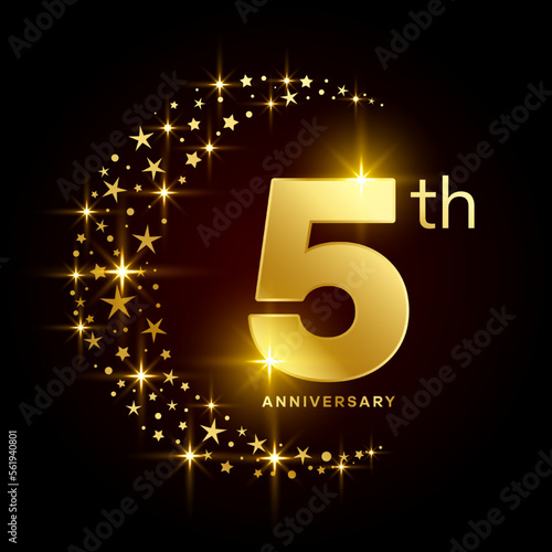 5th Anniversary Template Design Concept for Anniversary Celebration Event. Logo Vector Template