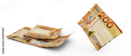 Set of Gambian dalasi note isolated on white background. 3d rendering photo