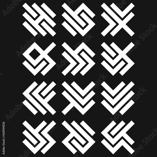 Asemic Glyph writing hieroglyph imitation abstract illustration