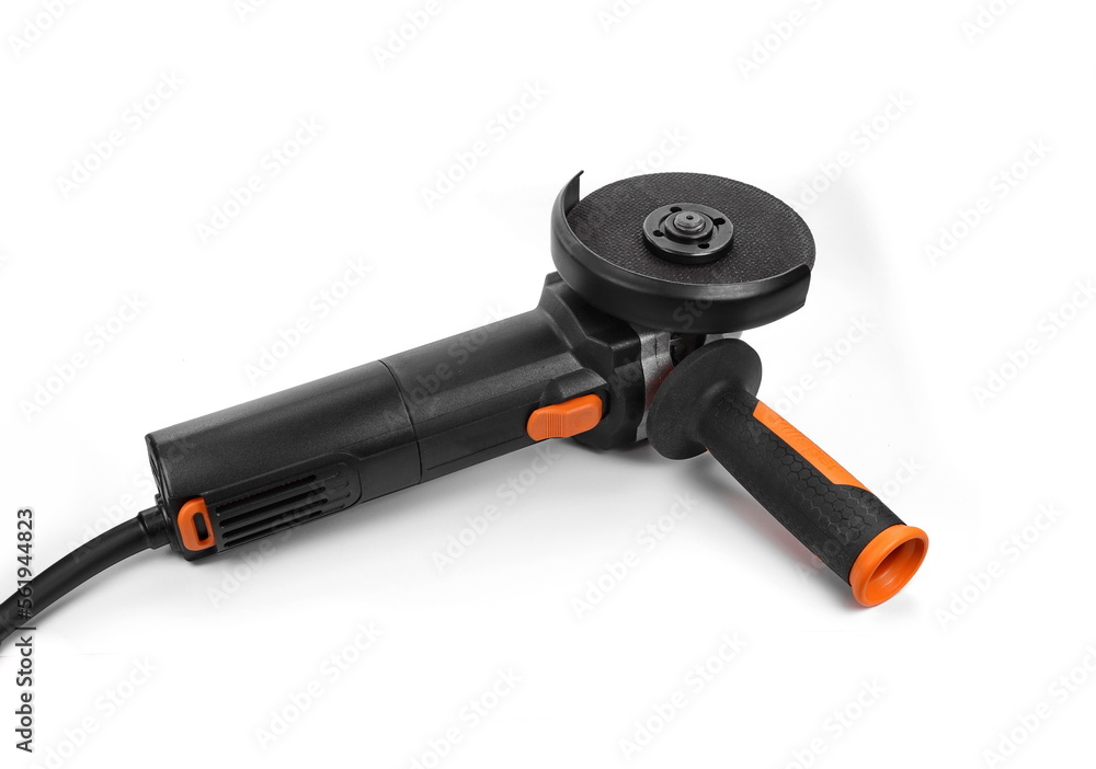 Compact grinder. Angle grinder isolated on a white background Compact grinder. Angle grinder isolated on a white background