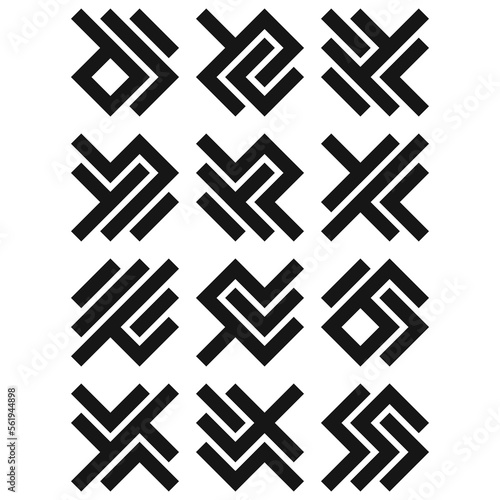 Asemic Glyph writing hieroglyph imitation abstract illustration