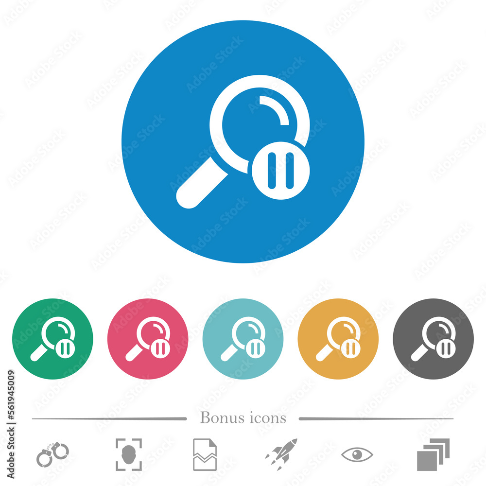 Pause search flat round icons Pause search flat round icons