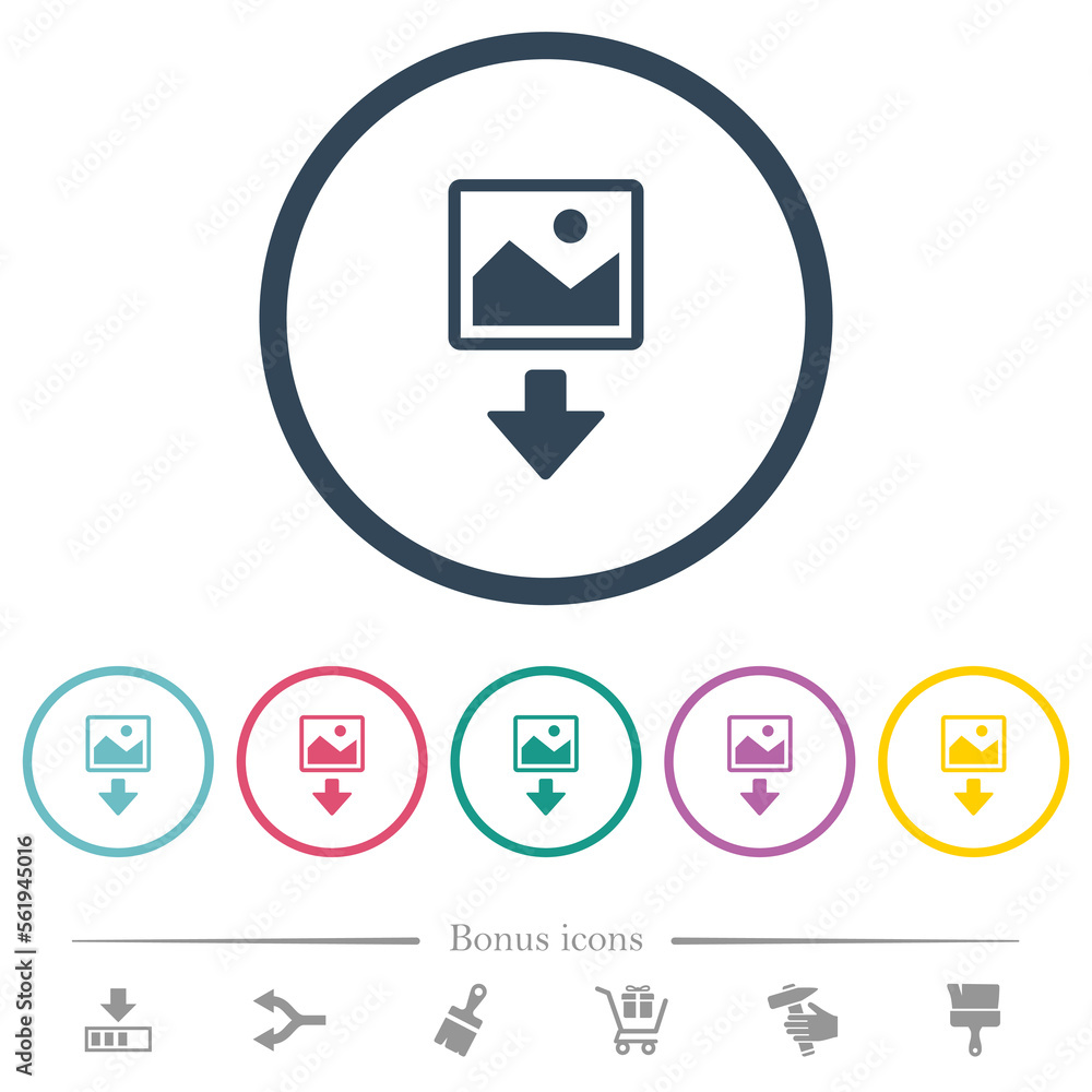 Download image flat color icons in round outlines Download image flat color icons in round outlines