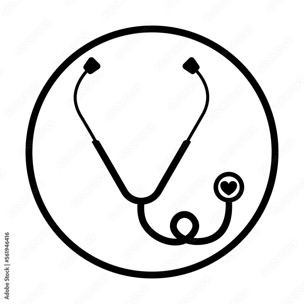 black stethoscope heart medical icon black stethoscope heart medical icon