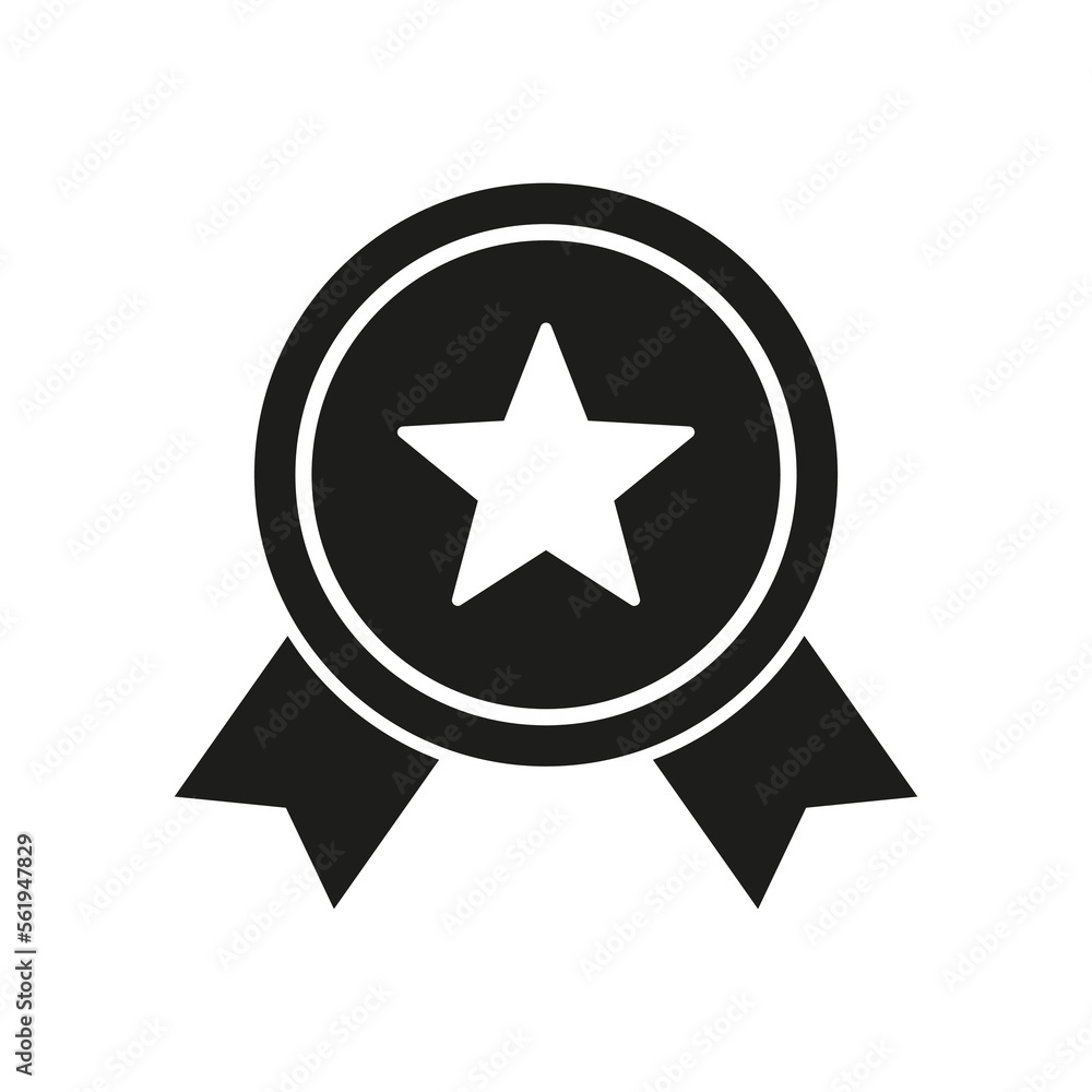 Medal icon. Achieve vector icon. Award illustration sign. Achievement symbol. Ribbon Badge vector illustration. Medal icon. Achieve vector icon. Award illustration sign. Achievement symbol. Ribbon Badge vector illustration.