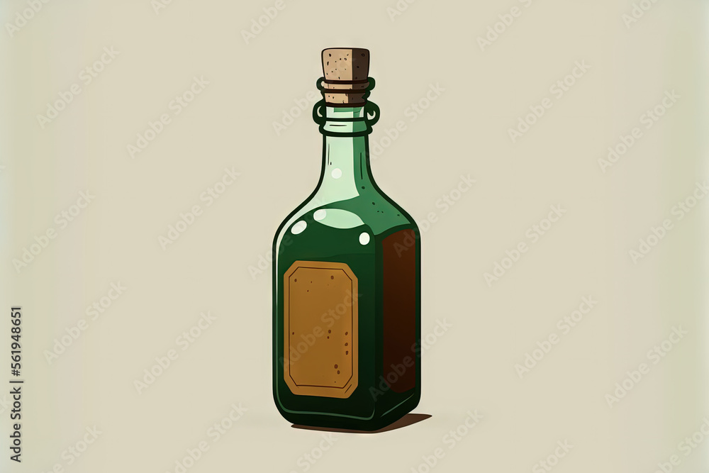 bottle alone on a white background. Generative AI bottle alone on a white background. Generative AI
