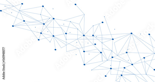 Blue network. Abstract connection on white background. Network technology background with dots and lines for desktop. Ai background. Modern abstract concept. Line background, network technology