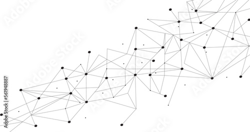 Black network. Abstract connection on white background. Network technology background with dots and lines for desktop. Ai background. Modern abstract concept. Line background  network technology