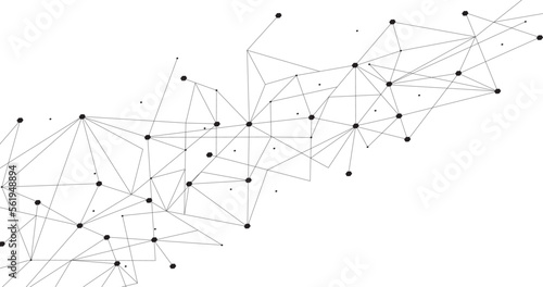Black network. Abstract connection on white background. Network technology background with dots and lines for desktop. Ai background. Modern abstract concept. Line background, network technology